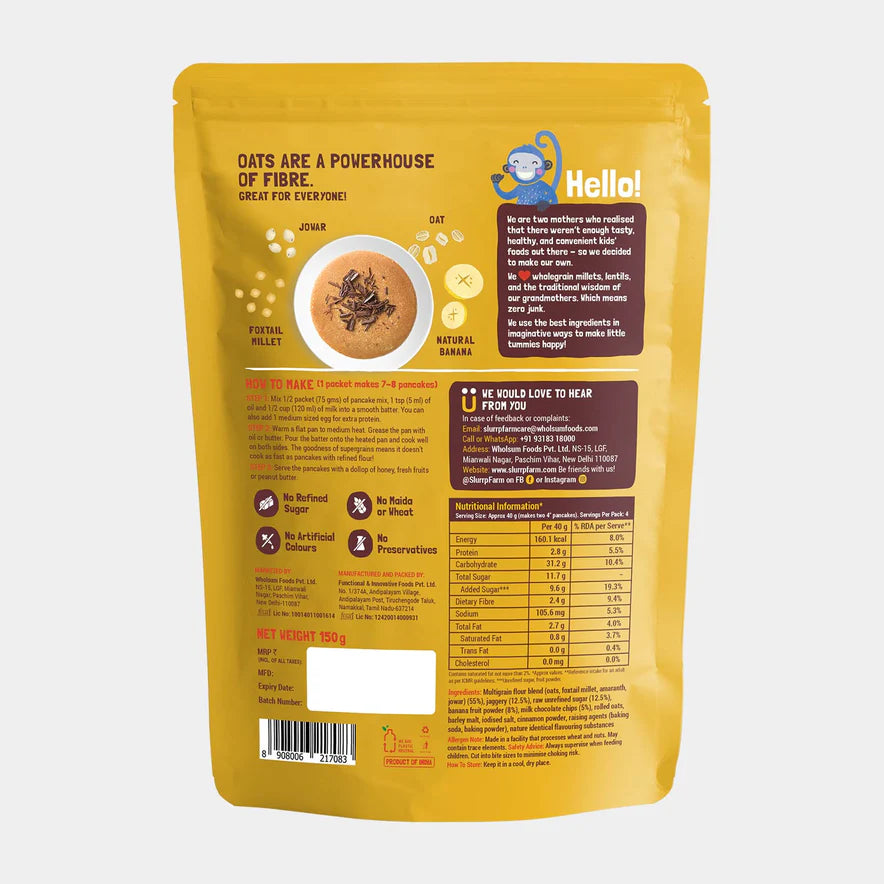 Millet Pancake Mix(Banana Choco Chip) - Slurrp Farm